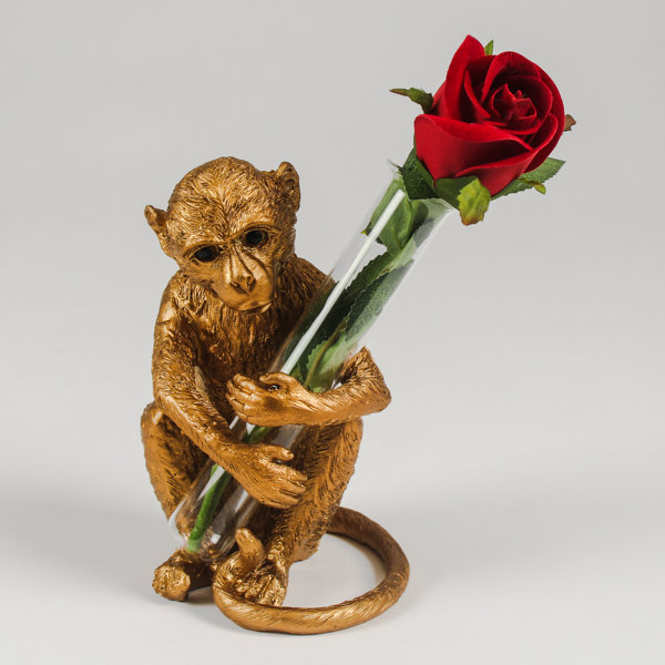 Maturi Monkey Holding Vase. Gold Wayfair.co.uk